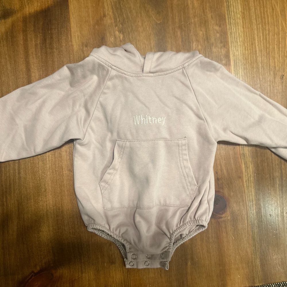 Whitney Beige Hooded Onesie